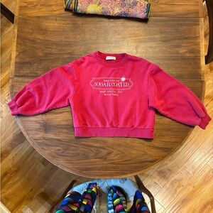 MEZZO‎ PIANO red embroidered Sugar Coated cropped Jfashion sweatshirt sweater M